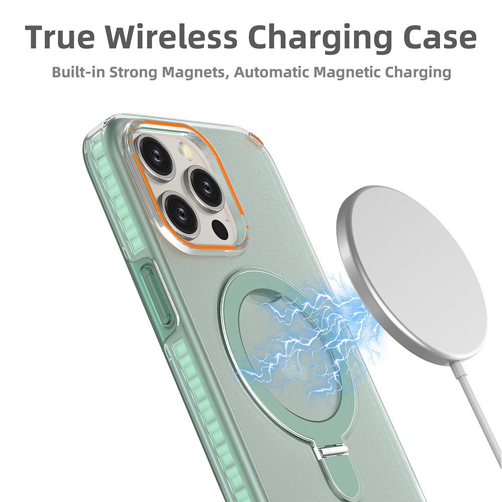 Magesafe Magnetic Transparent Wireless Charge iPhone Case With Kickstand