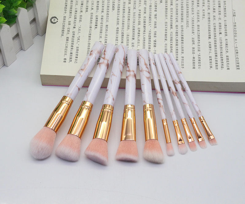 15 Marbled Design Makeup Brush Set