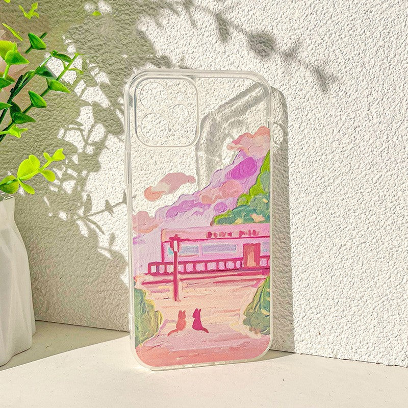 Soft Silicone Two Cat Design Mobile Phone Case For iPhone