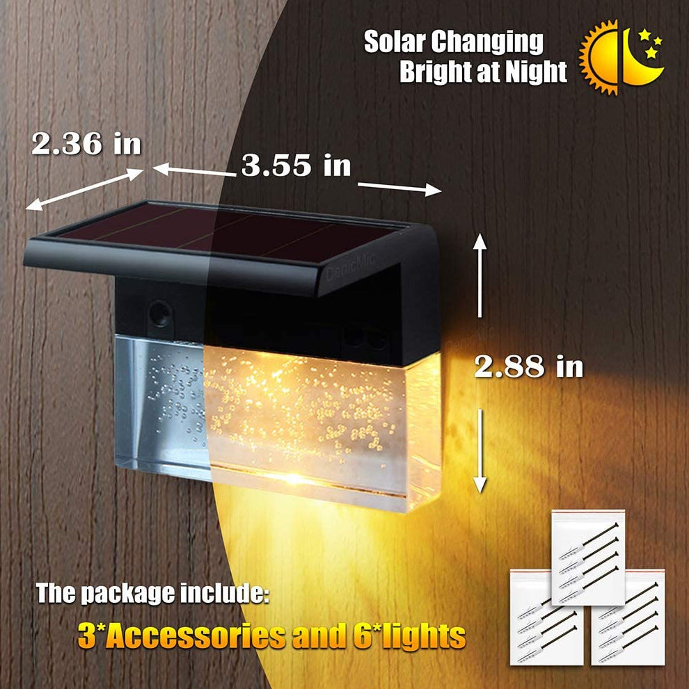 Waterproof RGB LED Solar Light Step Wall Light