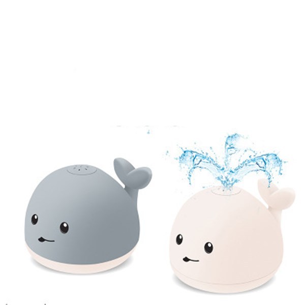Baby Cartoon Whale Floating Spraying Water Bath Toy With Light Music And LED Light