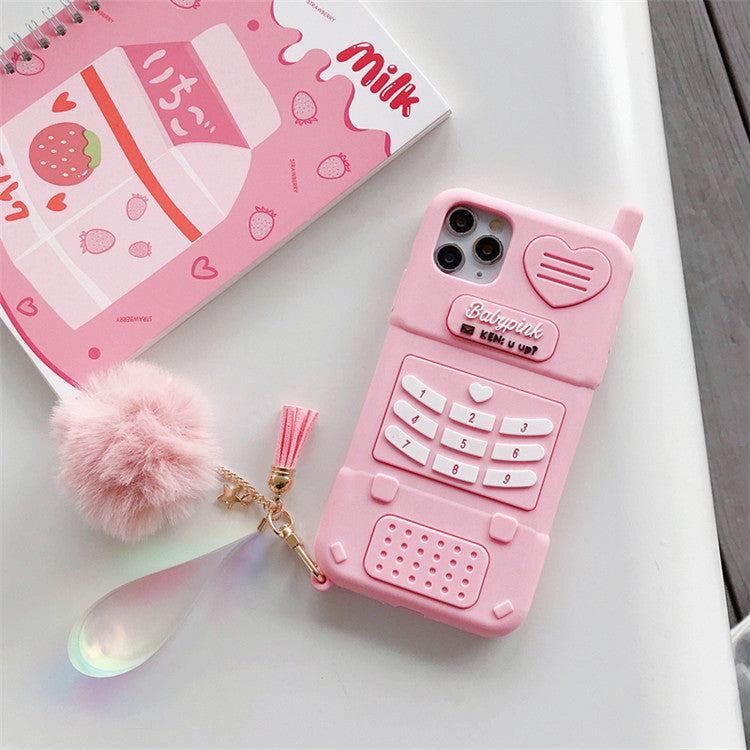 Pink Phone Soft Shell Smartphone Case For iPhone