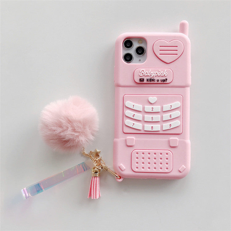 Pink Phone Soft Shell Smartphone Case For iPhone