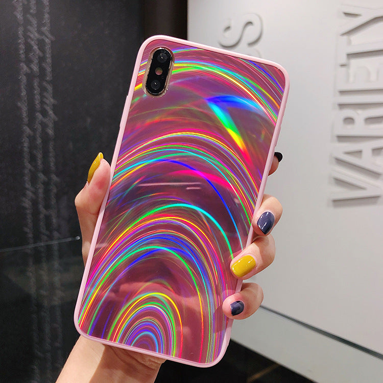 Rainbow Mirror Soft Edge Phone Case For iPhone
