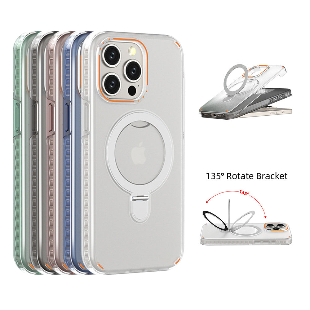 Magesafe Magnetic Transparent Wireless Charge iPhone Case With Kickstand