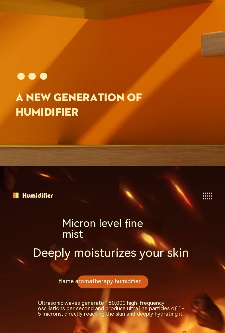 Smart Timing LED Electric Aroma Diffuser Simulation Fire Night Humidifier