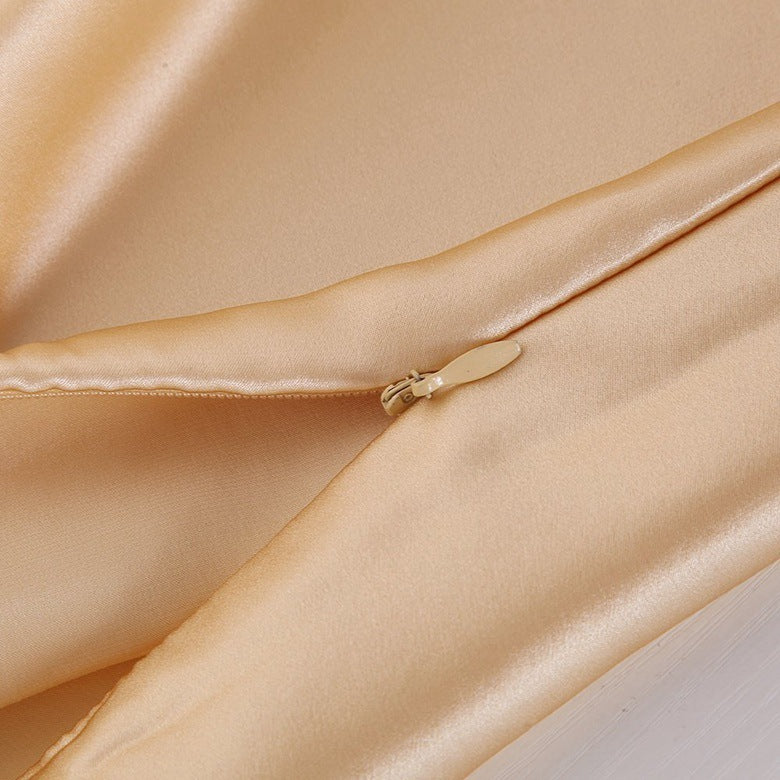 Solid Color Silk Single Pillowcase