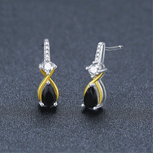 Copper Eardrops European And American Water Drop Zircon Earrings