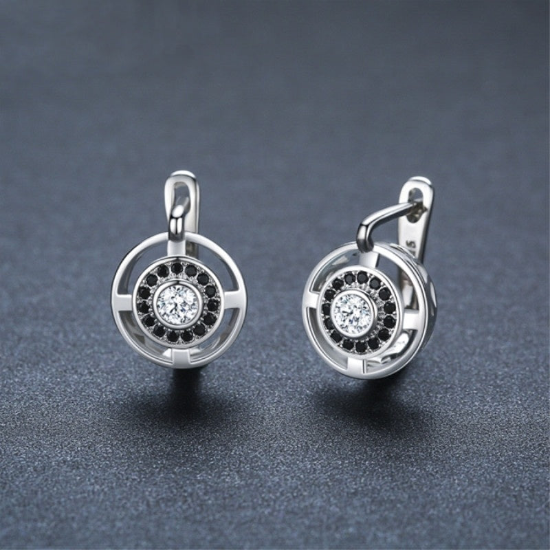 Silver-plated Studded Zircon Women's Earrings