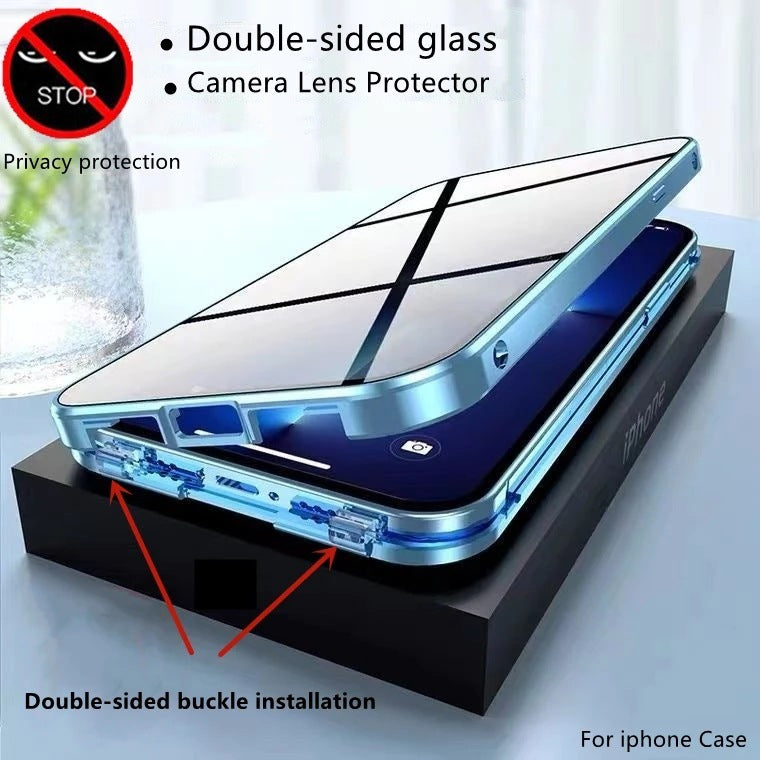 Anti-peek Privacy Magneto Mobile Phone Protection Case For iPhone