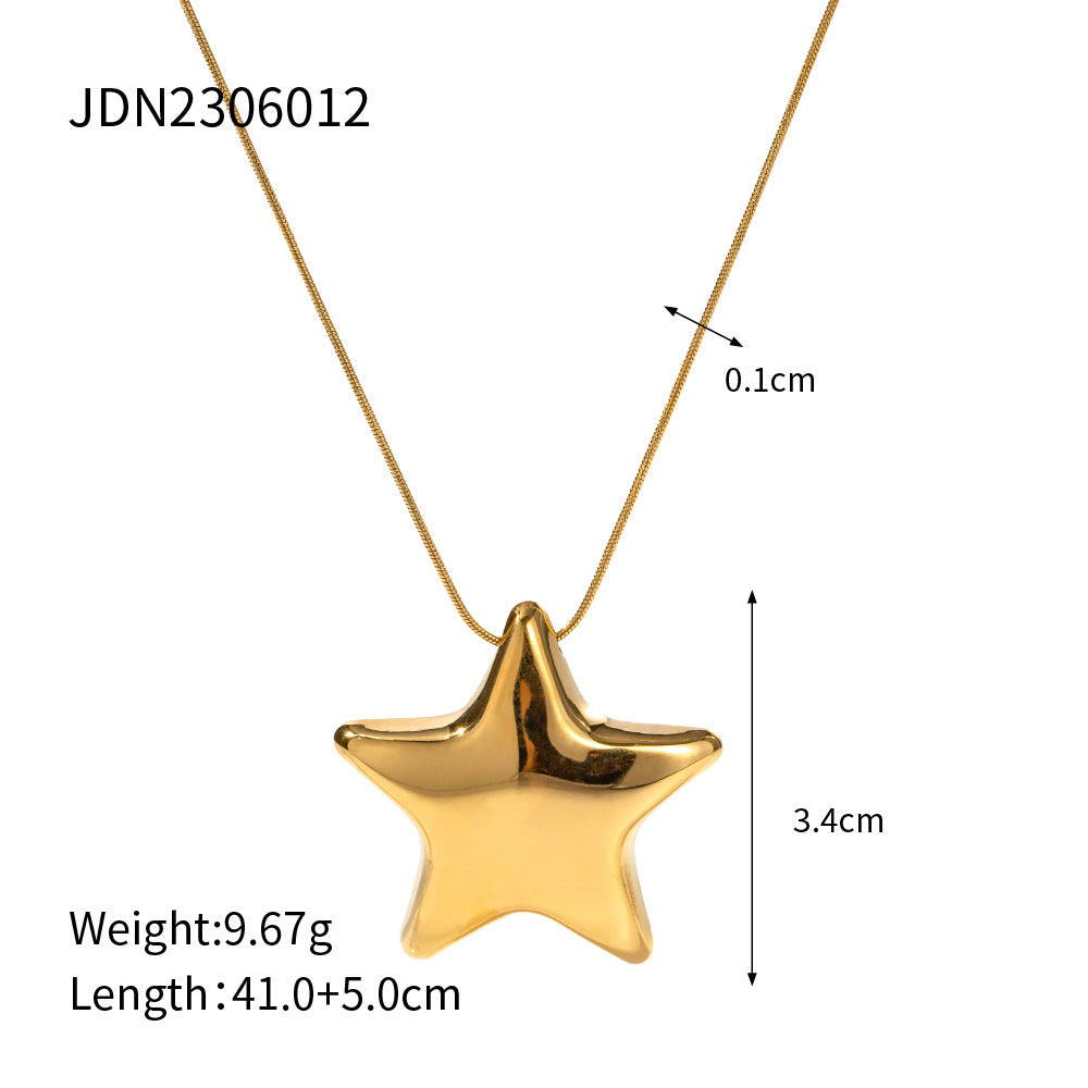 18K Gold-plated Necklace With Star Pendant