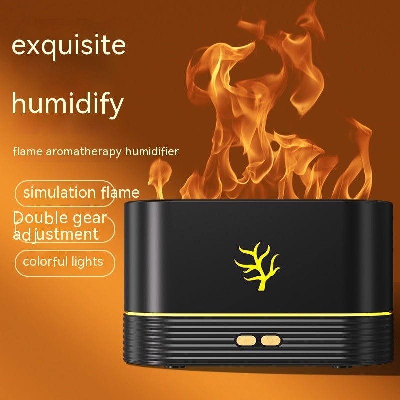 Smart Timing LED Electric Aroma Diffuser Simulation Fire Night Humidifier