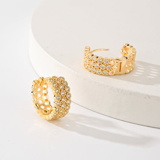 Gold-plated Zircon Fashion Earrings