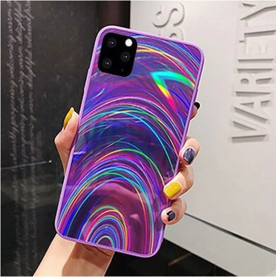 Rainbow Mirror Soft Edge Phone Case For iPhone