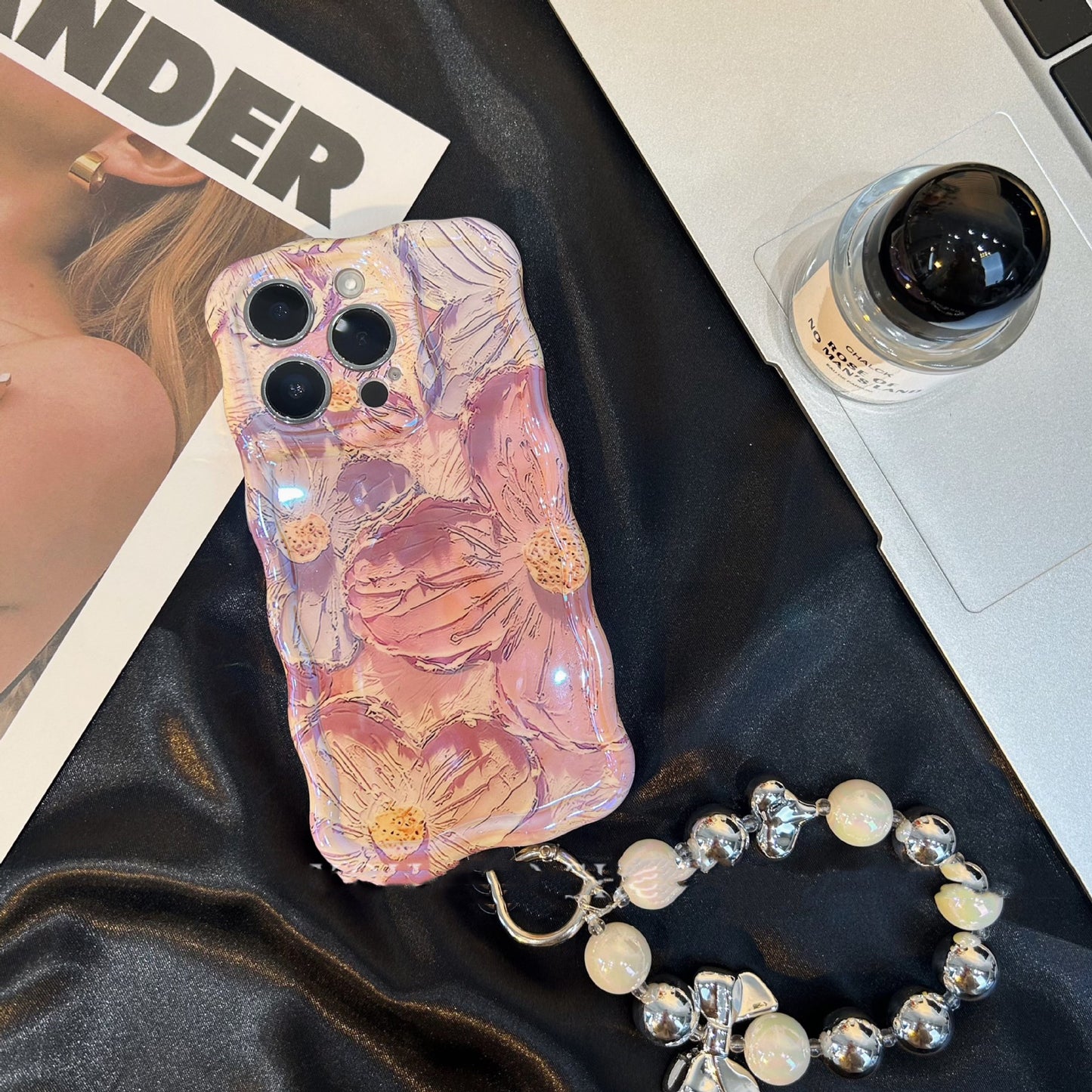 Retro Oil Painting Flowers Silicone Phone Case For iPhone