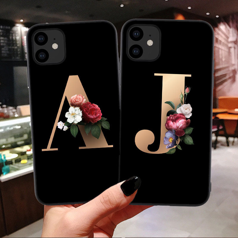 26 English Alphabet Silicone Phone Case For iPhone
