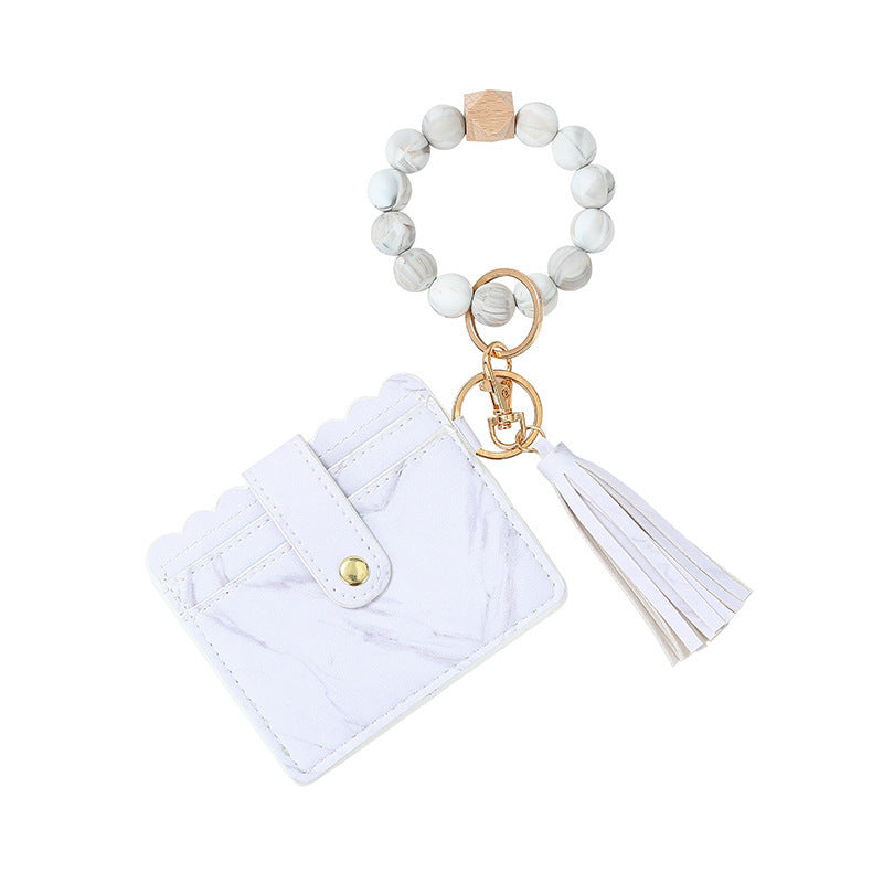 Beads Tassel Bracelet Keychain