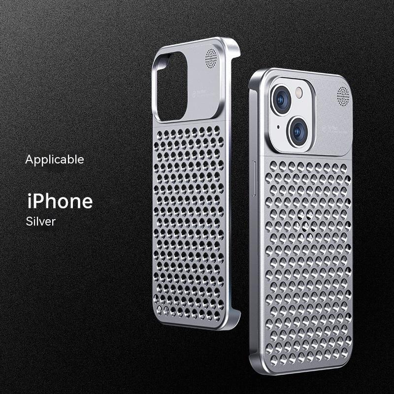 Aluminum Alloy Mobile Phone Case With Hollow Heat Dissipation Anti-fall Full Body Shockproof Made For iPhone