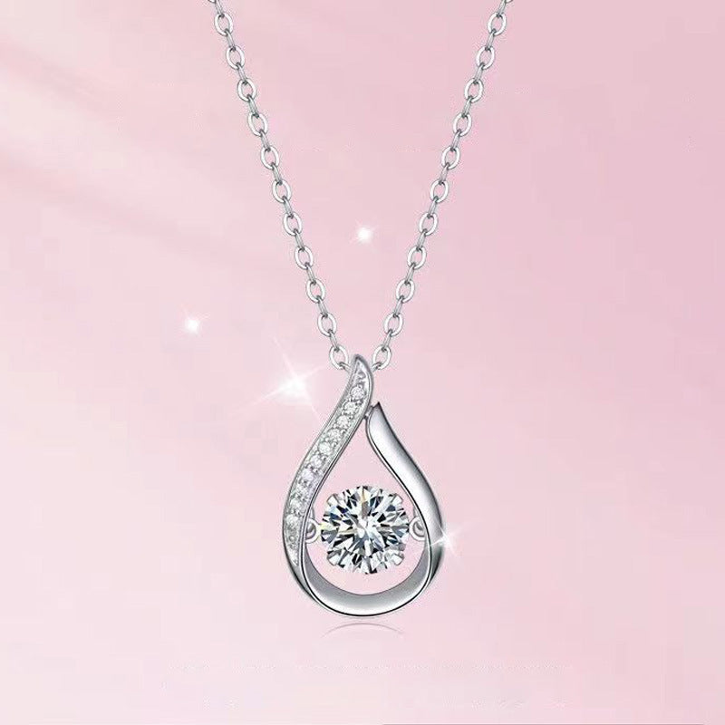 Silver Drop-shaped Pendant Necklace
