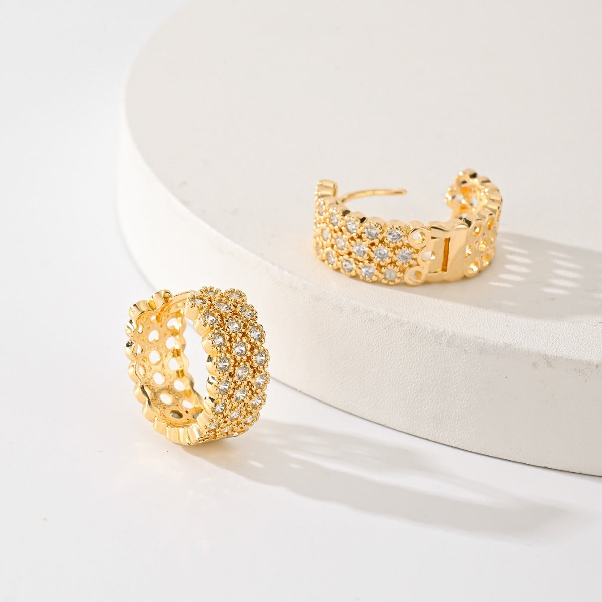 Gold-plated Zircon Fashion Earrings