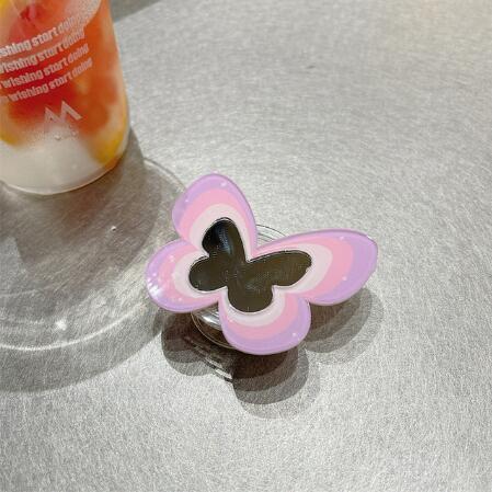 Color Butterfly Stand Silicone Phone Case For iPhone