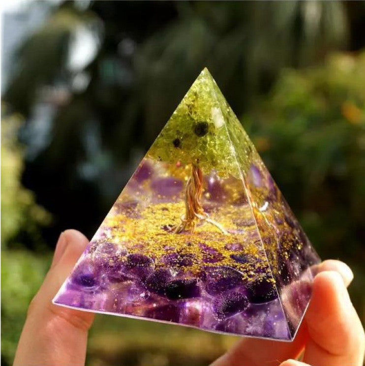 Pyramid Decoration Natural Crystal Gravel Energy Tower Craft