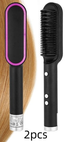 2 In 1 Hair Straightener Hot Comb Curling Tong Dual-purpose Electric Hair Brush