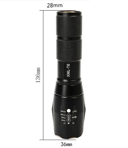 Portable LED Zoom Flashlight
