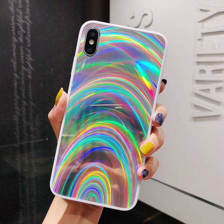 Rainbow Mirror Soft Edge Phone Case For iPhone