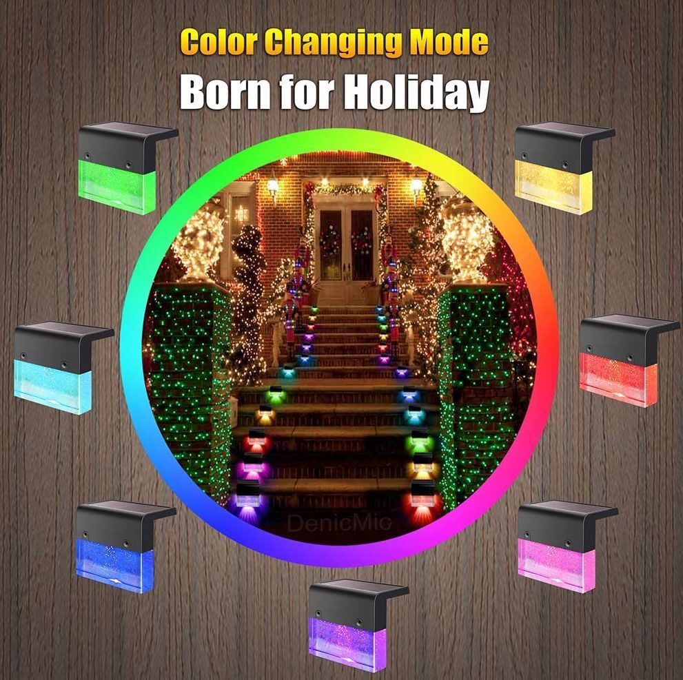 Waterproof RGB LED Solar Light Step Wall Light