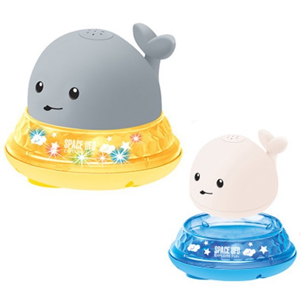 Baby Cartoon Whale Floating Spraying Water Bath Toy With Light Music And LED Light
