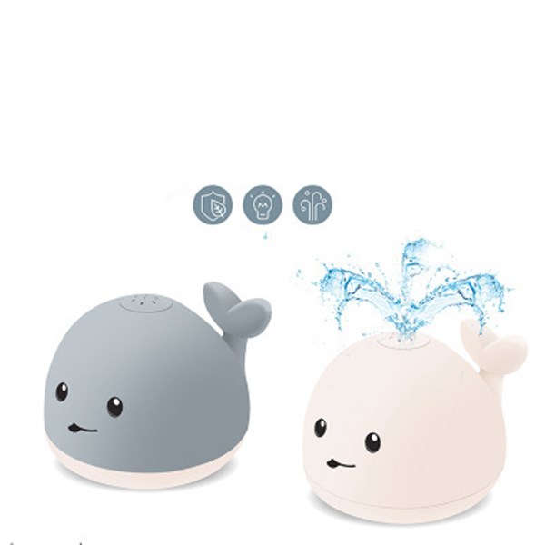 Baby Cartoon Whale Floating Spraying Water Bath Toy With Light Music And LED Light