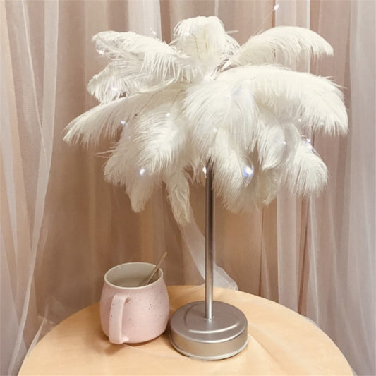 Remote Control Feather Table Lamp