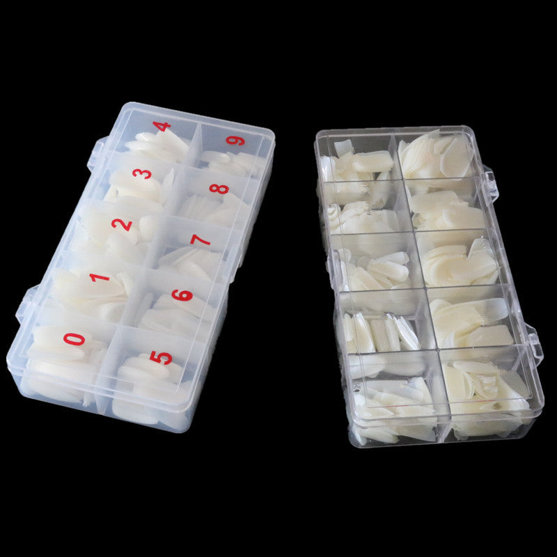 Nail Art 500 Piece Box Transparent Fully Pasted Half Pasted Nail Pieces