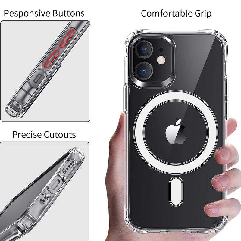 iPhone Magnetic Anti-drop Transparent Protective Phone Case