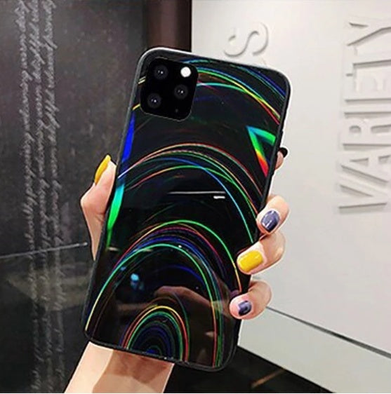Rainbow Mirror Soft Edge Phone Case For iPhone