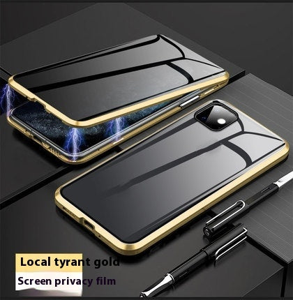 Anti-peep Magnetic Protective Shell Privacy Glass Phone Case For iPhone