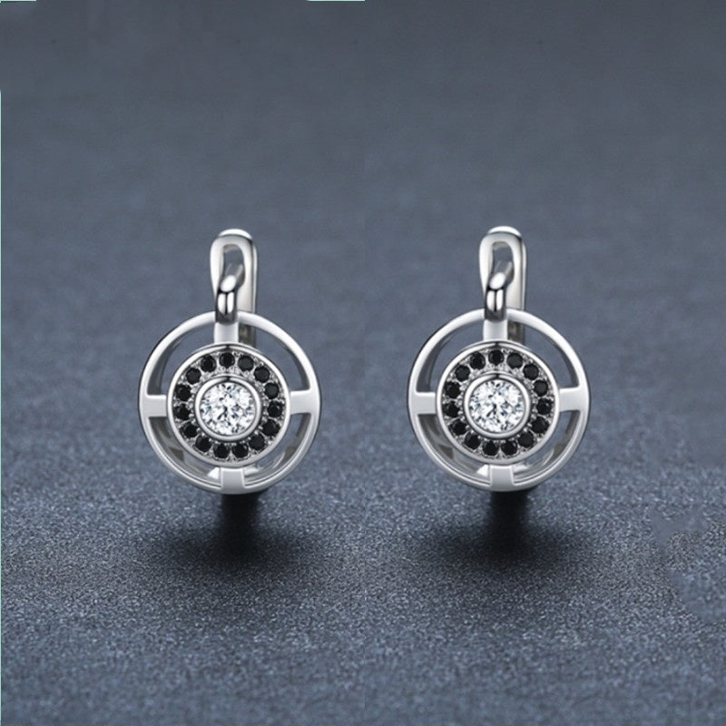 Silver-plated Studded Zircon Women's Earrings