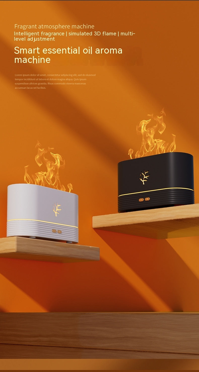 Smart Timing LED Electric Aroma Diffuser Simulation Fire Night Humidifier