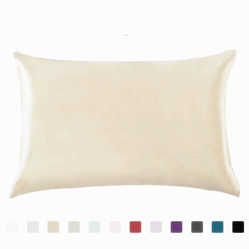 Solid Color Silk Single Pillowcase