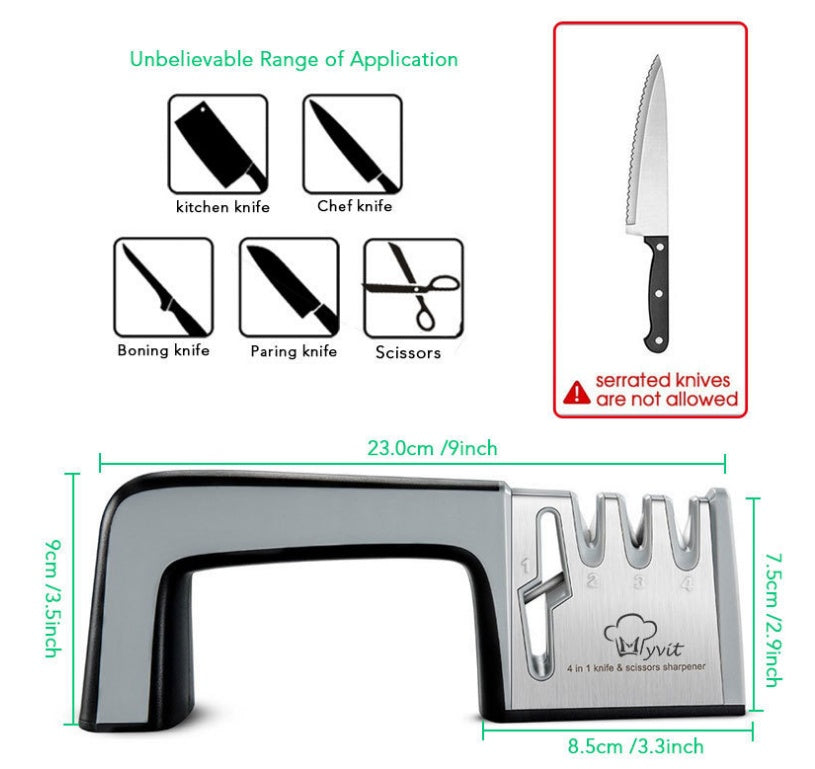 Multipurpose Sharpener For Kitchen Knives