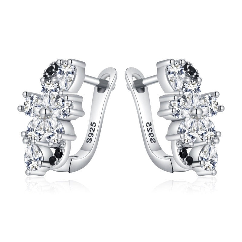 Sweet Cool Style Flower Zircon Ear Studs Female Christmas Creative Style