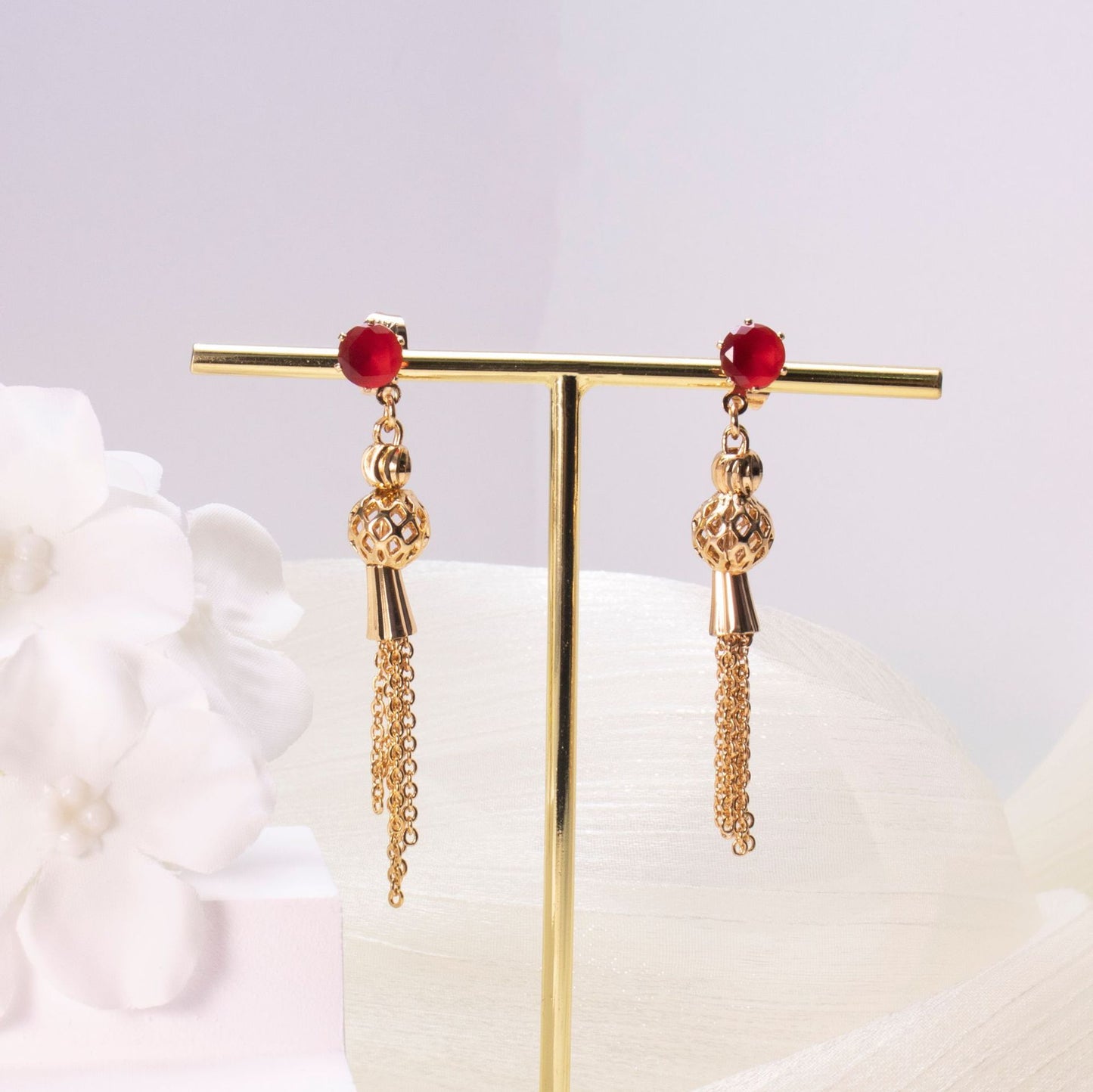 Gold-plated Tassel Earrings
