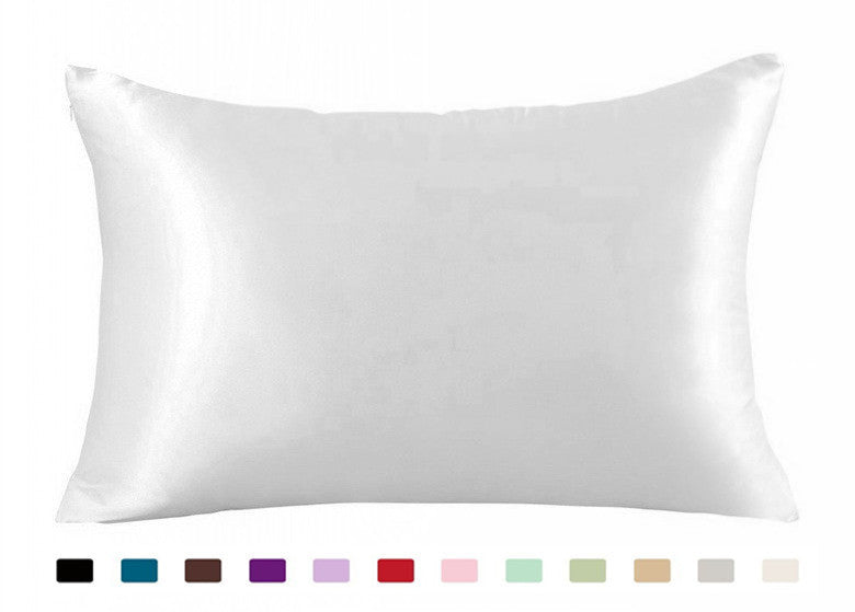 Solid Color Silk Single Pillowcase