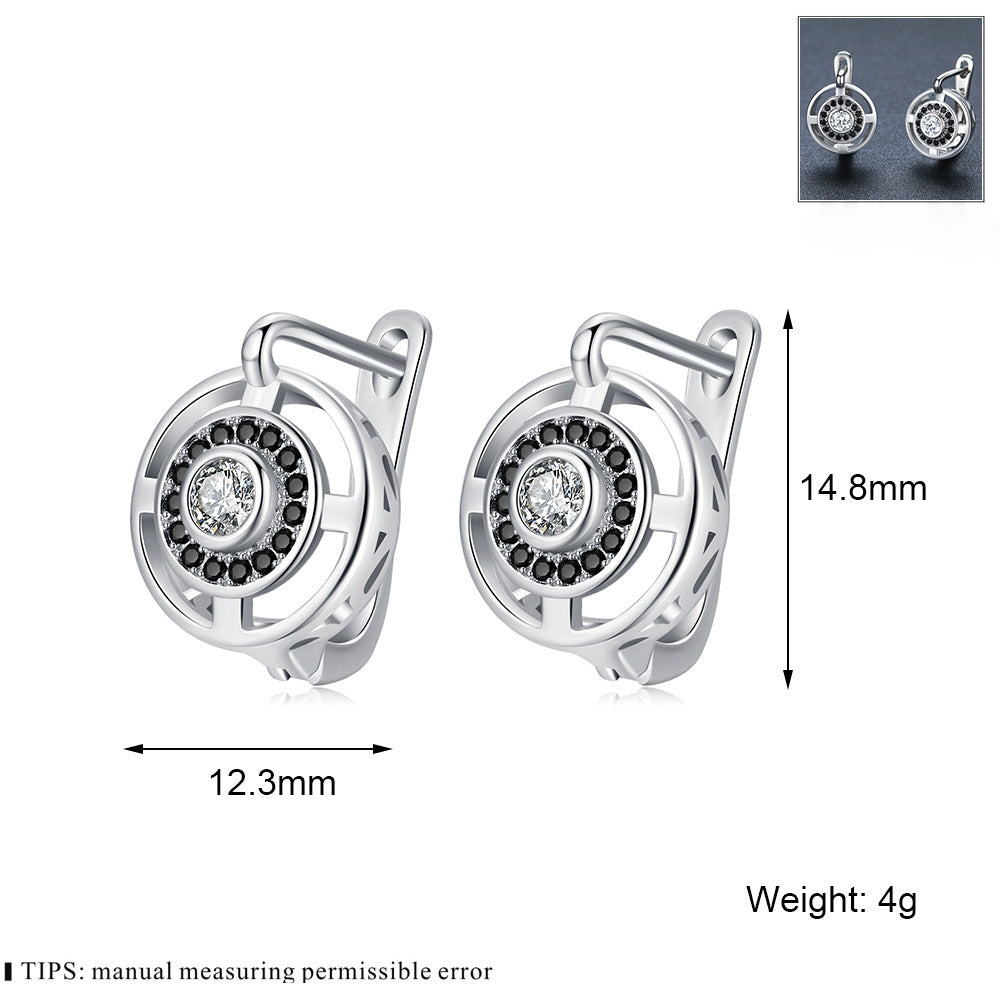 Silver-plated Studded Zircon Women's Earrings