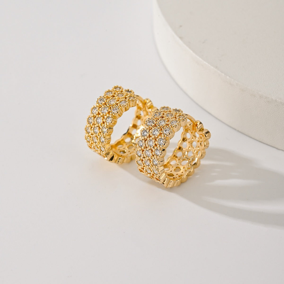 Gold-plated Zircon Fashion Earrings