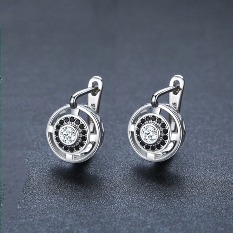 Silver-plated Studded Zircon Women's Earrings