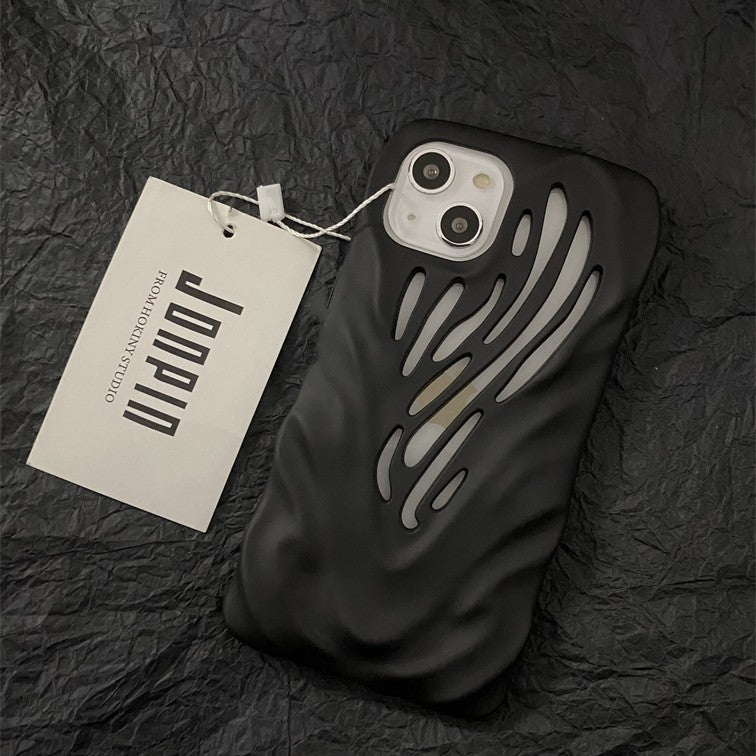 Soft Rubber Wind Hollowed Out Phone Case For iPhone