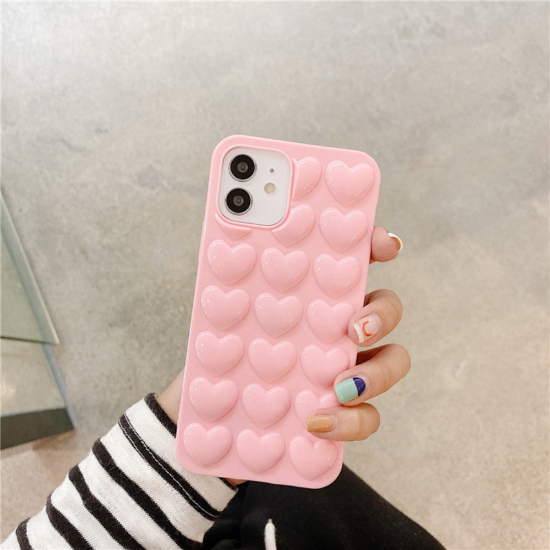Heart Design Silicone Protective Case For iPhone