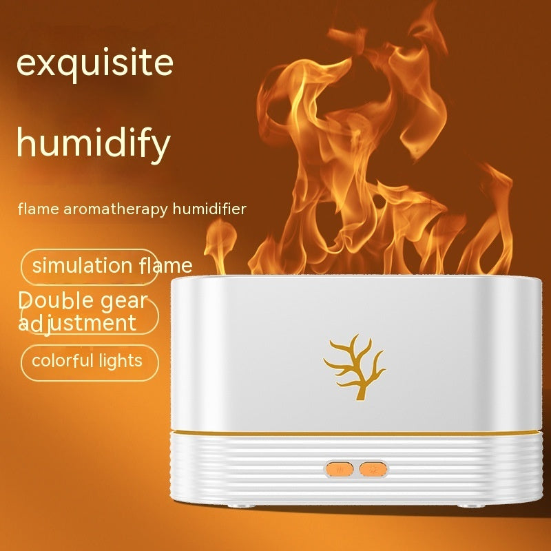 Smart Timing LED Electric Aroma Diffuser Simulation Fire Night Humidifier